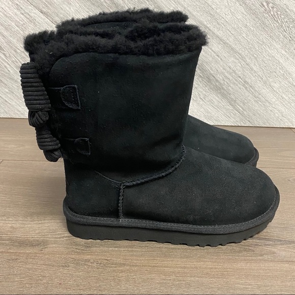 UGG | Bailey Corduroy Bow Boots Black Size 6 NEW - Picture 4 of 16